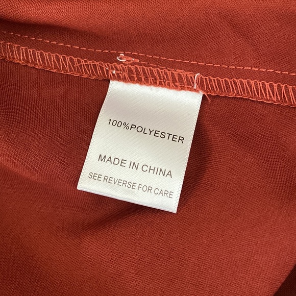 Lucy Paris Adonia Beautiful Satin Wrap Dress in Rust Orange size Small - Picture 11 of 11